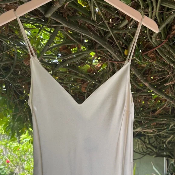 DANNIJO Ivory Satin Slip Dress - Spaghetti Strap Maxi - Picture 7 of 16